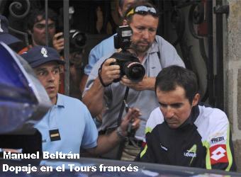 Se tambalea el tours de Francia; un español, Manuel Beltrán, es el primero en dar positivo de utilizar estimulantes....Cobertura Tours de Francia....Luis León Sánchez (Caisse d'Epargne) se corona una de las etapas más espectaculares de este Tour