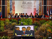 Imagen de archivo de una reunión del ALBA en Caracas (enero 2008)