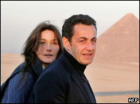 Carla Bruni y Nicolas Sarkozy en Jordania