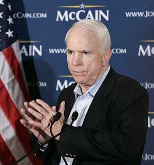 John McCain, ganador de las primarias demócratas y perdedor de las republicanas de Pennsylvania. (Foto: AP)