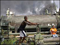 Trabajadores de la industria petrolífera en Nigeria
