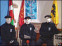 Integrantes del grupo separatista vasco ETA (archivo 2003)