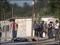 Violencia por el narcotráfico en Ciudad Juárez, México.