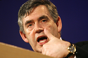 Gordon Brown, en un acto en Londres. (Foto: AP)