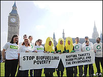 Protesta contra biocombustibles en Londres