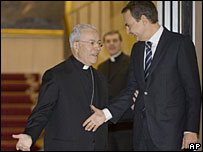 Monseñor Manuel Monteiro y José Luis Rodríguez Zapatero