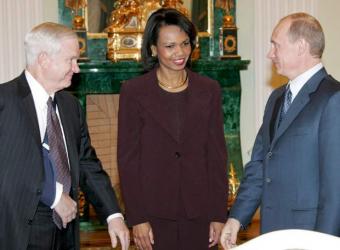 Rice y Gates en el Kremlin