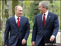 Vladimir Putin y George Bush