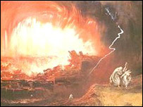 Impresión artística de John Martin sobre la destrucción de Sodoma y Gomorra
